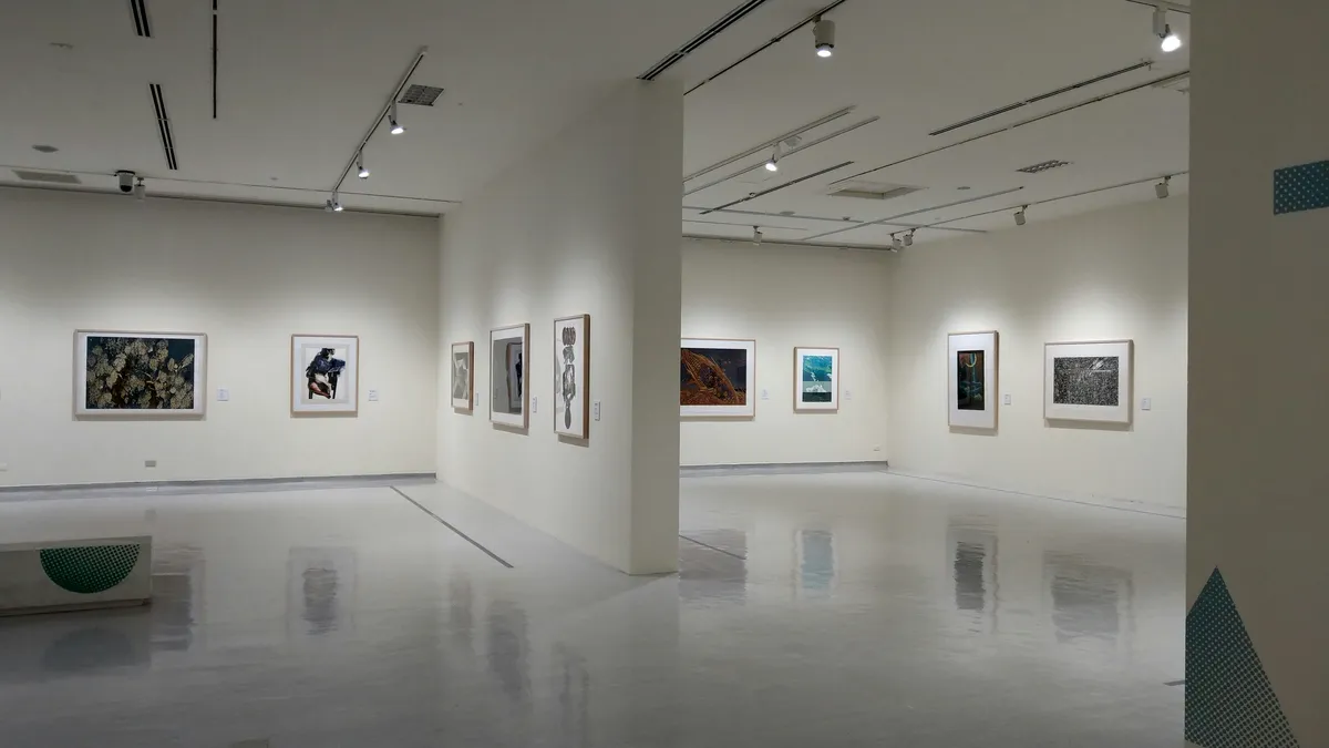 Modern art gallery with artwork properly displayed